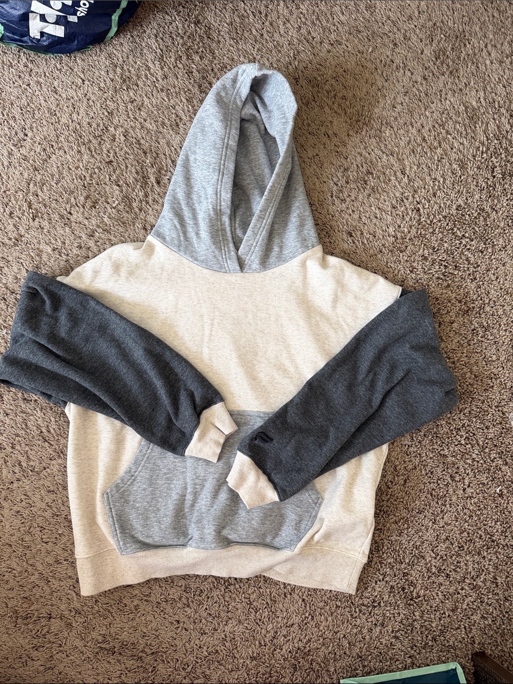 Fabletics Tri-Tone fleece lined  Pullover Hoodie -